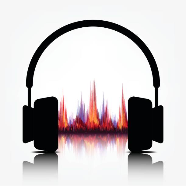 istock Black Color of Earphone With Colorful Sound Wave. 845840578