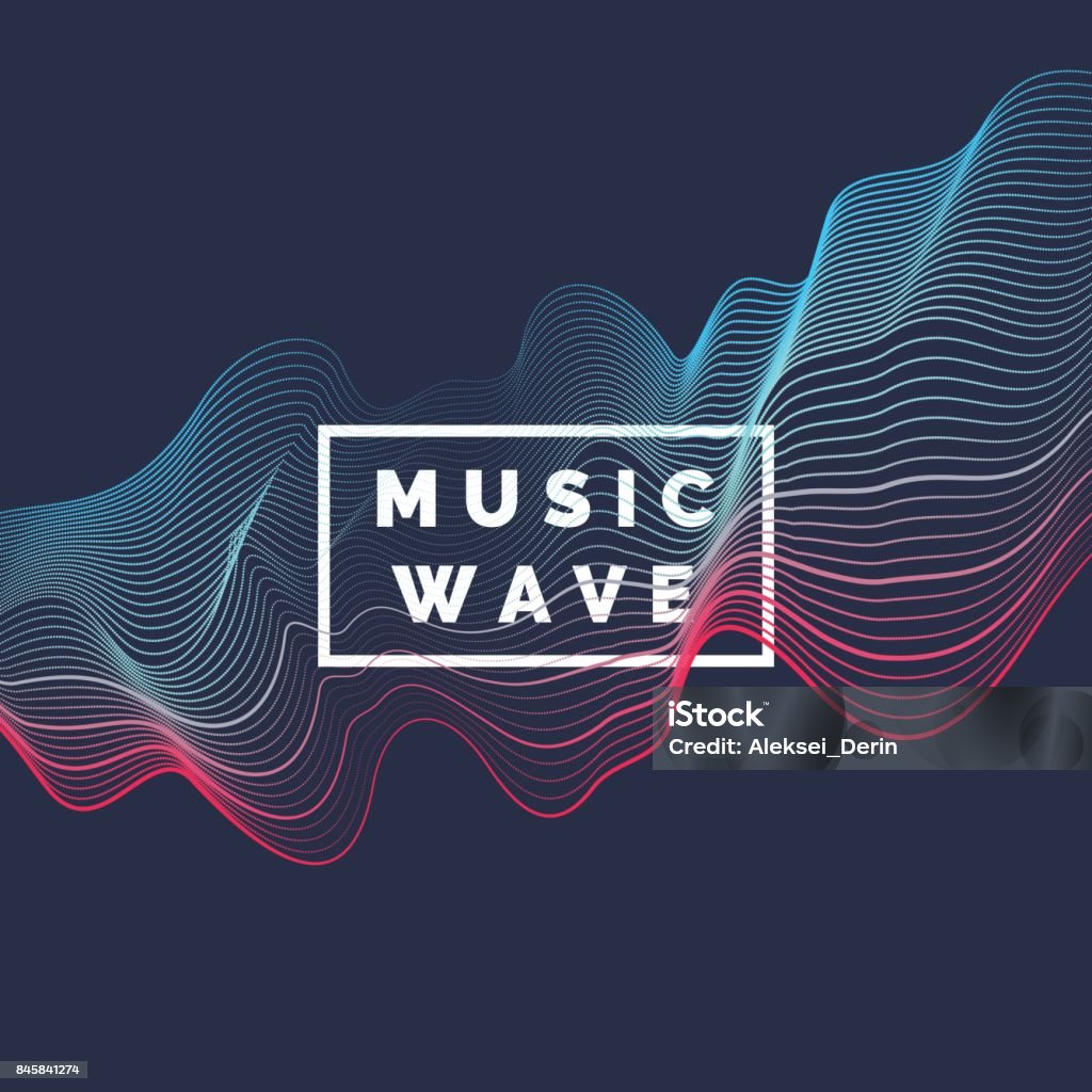 Vector abstract background with a colored dynamic waves, line and particles Vector abstract background with a colored dynamic waves, line and particles. Vector Illustration waveform. Wave Pattern stock vector