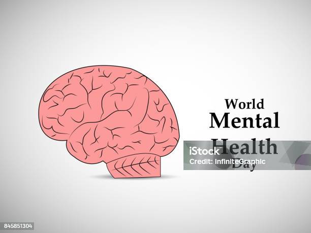 Illustration Of World Mental Health Day Background Stock Illustration - Download Image Now - Abstract, Alertness, Care