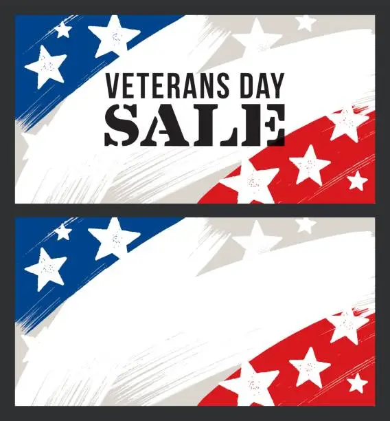 Vector illustration of Veterans Day sale banner