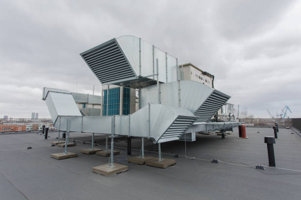 istock Air and heat conditioning system on roof top 845859138