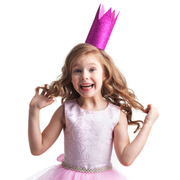 istock Happy small princess girl 845869506