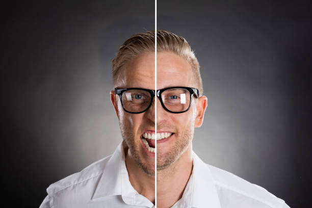 istock Man's Face Showing Anger And Happy Emotions 845873512