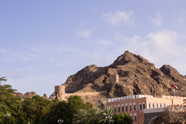 istock Yellow rock mountain in desert in Oman 845877102