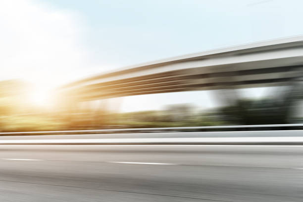 istock empty road near elevated road in blue cloud sky 845881984