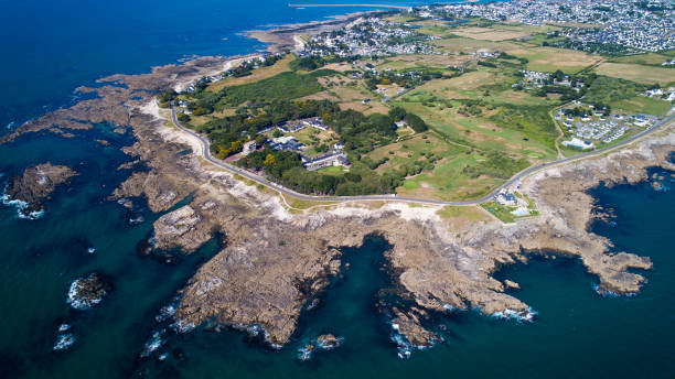Aerial photo of Le Croisic point stock photo