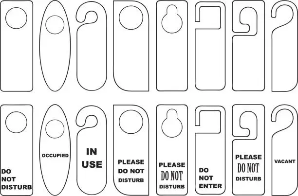 Vector illustration of Door knob hangers set
