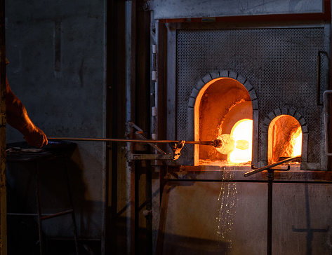 Glass blowing in Murano Italy
