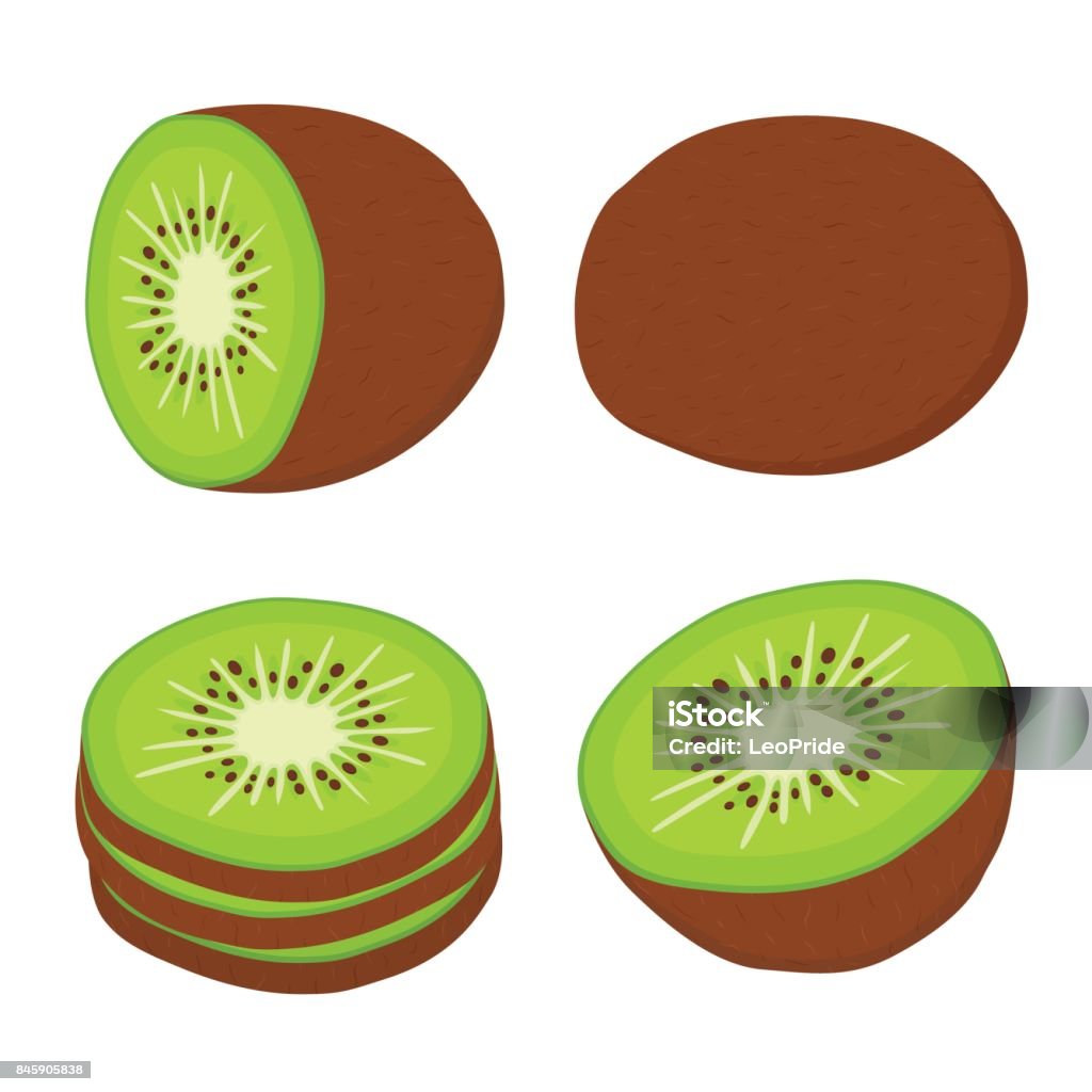 Ilustración de Frutas Tropicales Kiwi Exótico Sistema Dibujos Animados De  Estilo Plano Ilustración De Vector y más Vectores Libres de Derechos de  Alimento - iStock