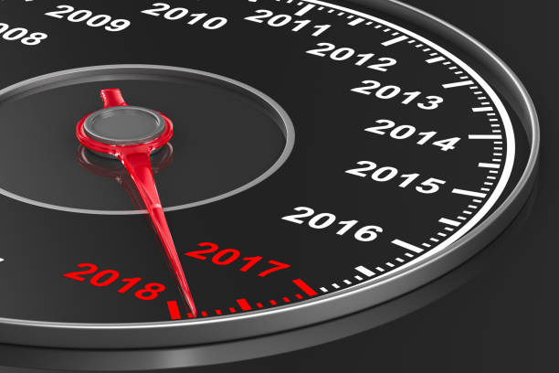 istock Calendar from speedometer on black background. 3D illustration 845910582