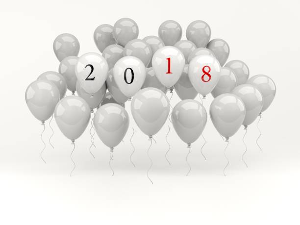istock Red balloons with 2018 New Year sign 845910884