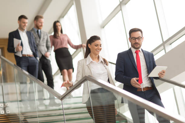 istock Young business people on stairs 845911970