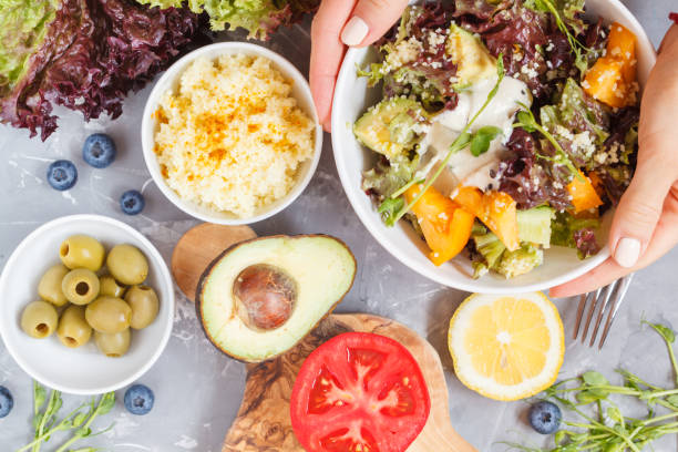 istock Bright colorful salad with couscous 845915552