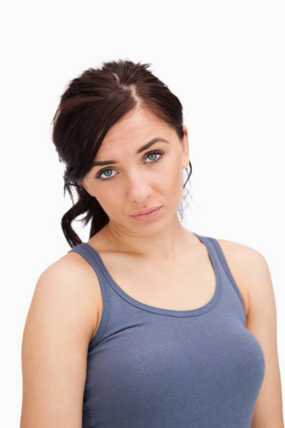 istock Blue eyed woman pouting 845922258