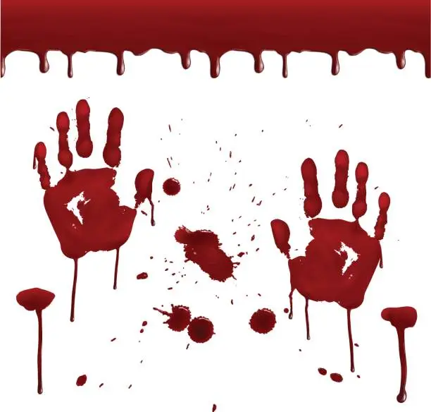 Vector illustration of Set of realistic bloody prints.
