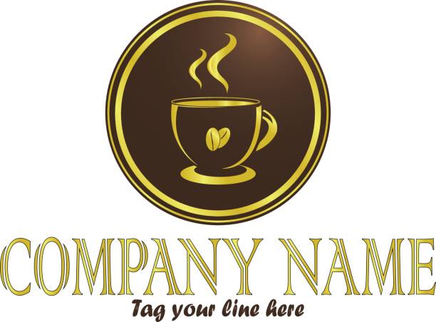 Gold coffee Coffee cup , Symbol , cafe , Gold , Circle luxury coffee machine stock illustrations