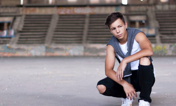 istock Serious young man in an old stadium 845931540