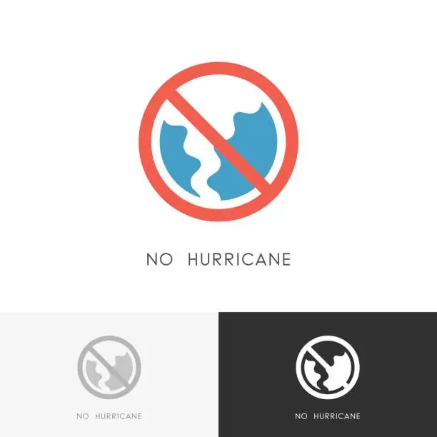 Vector illustration of No hurricane symbol