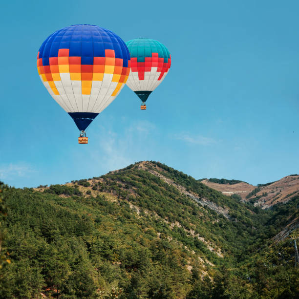 istock Hot air balloons in flight 845932930