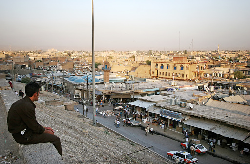 Erbil,Iraq - September 03,2005 : A general view over the city of Erbil, the capital of the autonomous Kurdish region.