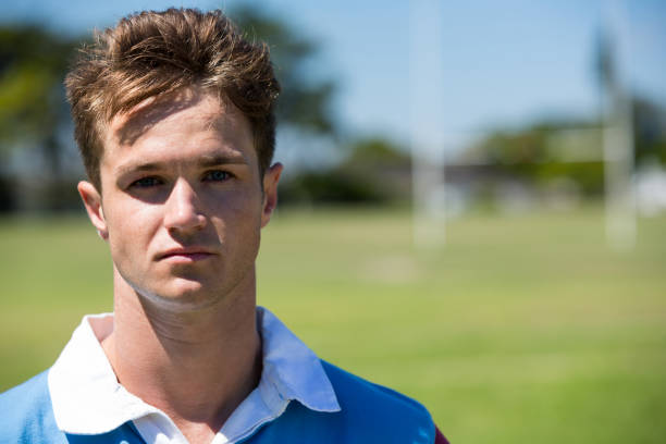 istock Portrait of confident rugby player 845935372