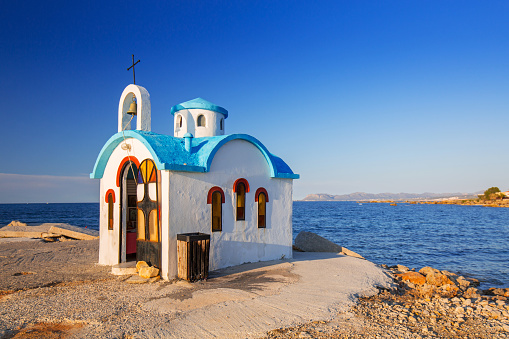 Church in Skala Skaminia, Lesvos Island, Mythimna, Greece