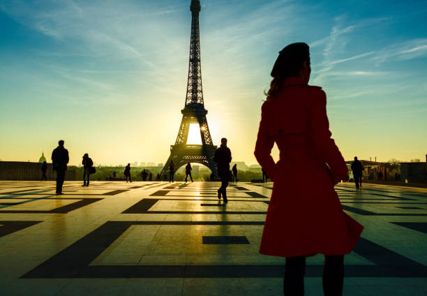 istock Silhouette shot of Eiffel tower in Paris from Trocadero. 845939108
