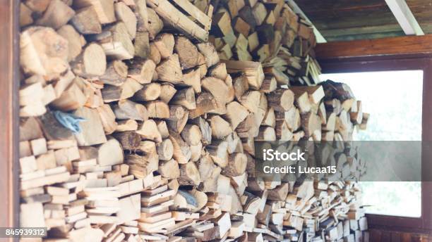 Piles Of Wood Stock Photo - Download Image Now - Austria, Container, Horizontal