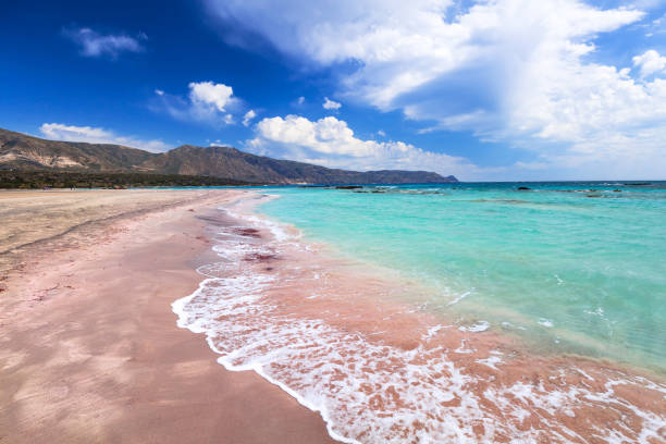 istock Elafonissi beach with pink sand on Crete 845939788
