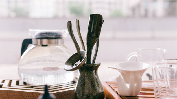 istock Tea tools for traditional Chinese and Japanese tea close-up. Tea ceremony and tea tools for her. The traditions of tea drinking in the world 845942378