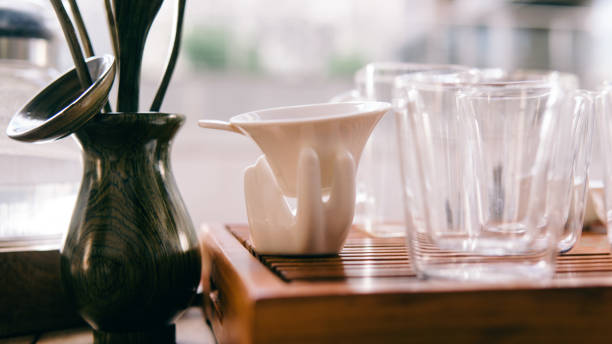 istock Tea tools for traditional Chinese and Japanese tea close-up. Tea ceremony and tea tools for her. The traditions of tea drinking in the world 845942996
