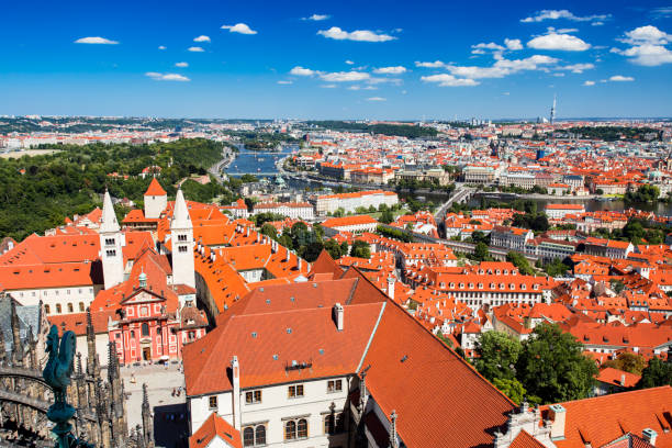 istock Aerial view to Prague 845945564