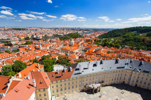 istock Aerial view to Prague 845945626
