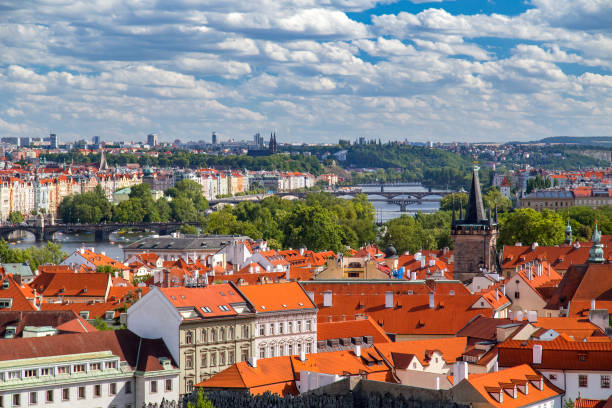 istock Aerial view to Prague 845945798