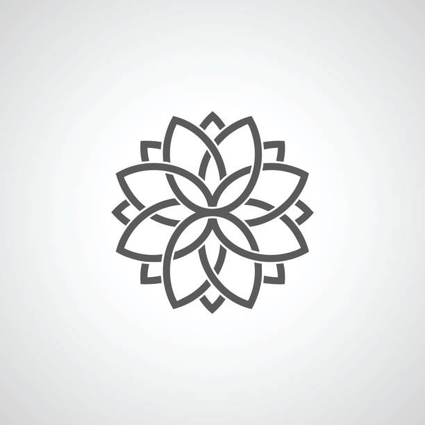 ilustrações de stock, clip art, desenhos animados e ícones de overlapping tulips mandala flower design - mandala