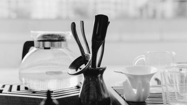 istock Tea tools for traditional Chinese and Japanese tea close-up. Tea ceremony and tea tools for her. The traditions of tea drinking in the world 845946596