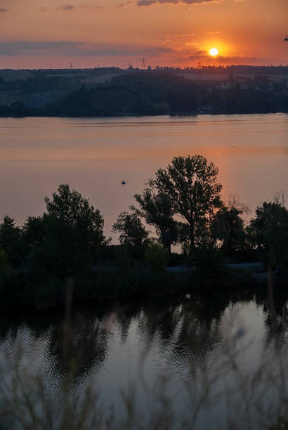 istock Sunrise over the river. Native land. Romantic place. 845946648