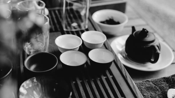 istock Ceremonial Chinese teapot for brewing tea close-up. A teapot from the Ysin clay for brewing tea. Chinese tea and Chinese tradition 845946708