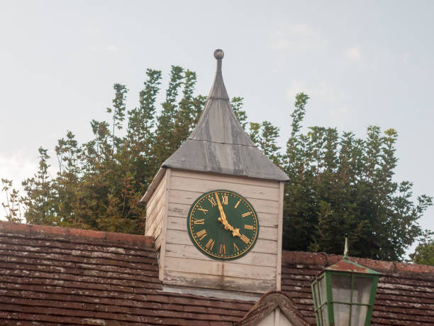 istock town village rural small roof tower communal clock 845949982
