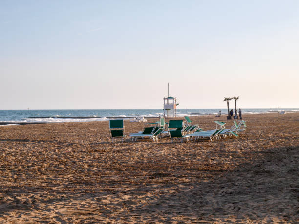 istock Jesolo beach with tourist 845954138