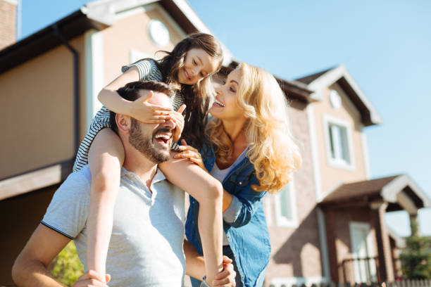 istock Happy pleasant family having fun together in the backyard 845954146