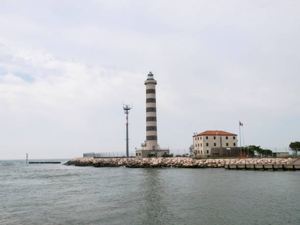istock Jesolo lightouse for access to the port 845954862