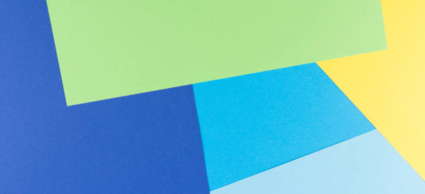 istock Abstract colored paper banner background with yellow, green and blue tones 845962230