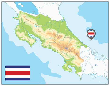 Costa Rica Mapa Forma Vetores de Mapa Físico De Costa Rica Nenhum Texto e mais imagens de ...