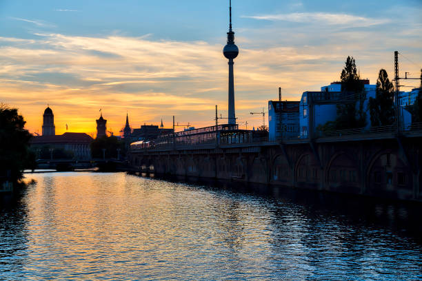 istock sunset over the river Spree in Berlin 845967128