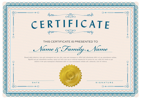 Vector Illustration of an elegant Certificate Template Diploma