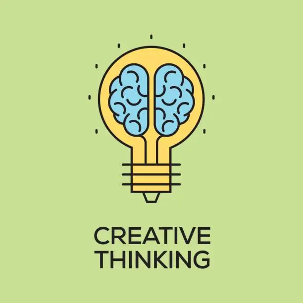 Vector illustration of CREATIVE THINKING CONCEPT