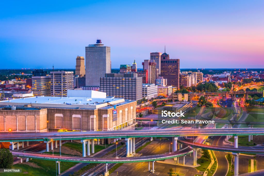 Memphis, Tennessee, USA Memphis, Tennessee, USA downtown skyline at dusk. Memphis - Tennessee Stock Photo