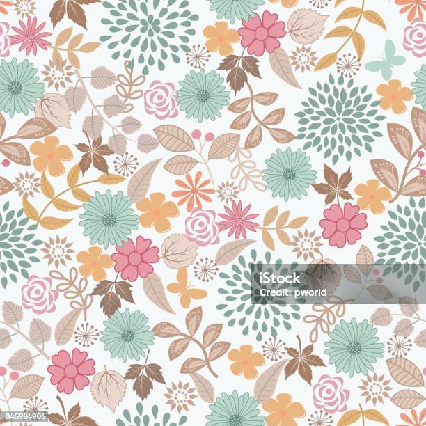 Floral Seamless Pattern Stock Illustration - Download Image Now - Seamless Pattern, Pattern, Springtime