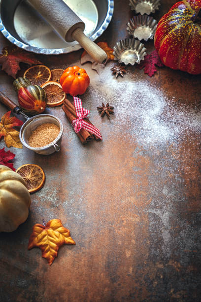 istock Autumn Background with Nuts, Spices and Candied Oranges 845987452